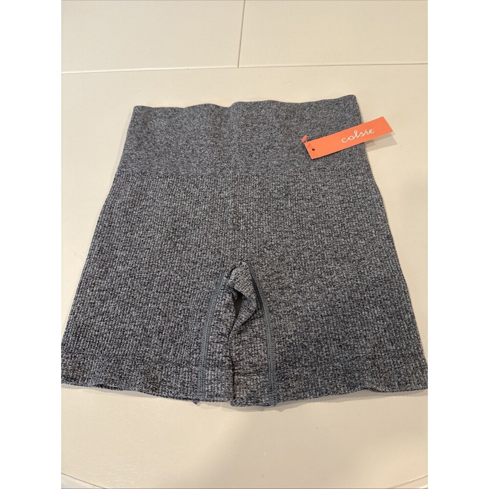 Colsie Women's Seamless Ribbed Bike Shorts Heather Gray XSmall 3395